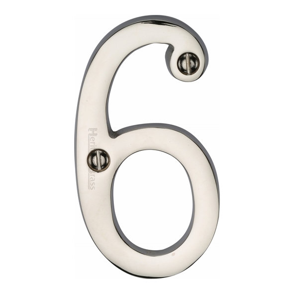 C1560 6/9-PNF • 76mm • Polished Nickel • Heritage Brass Face Fixing Numeral 6/9